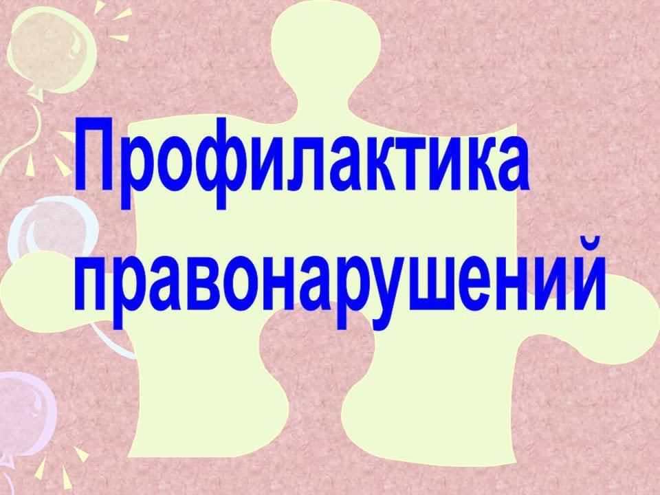 Профилактика правонарушений.